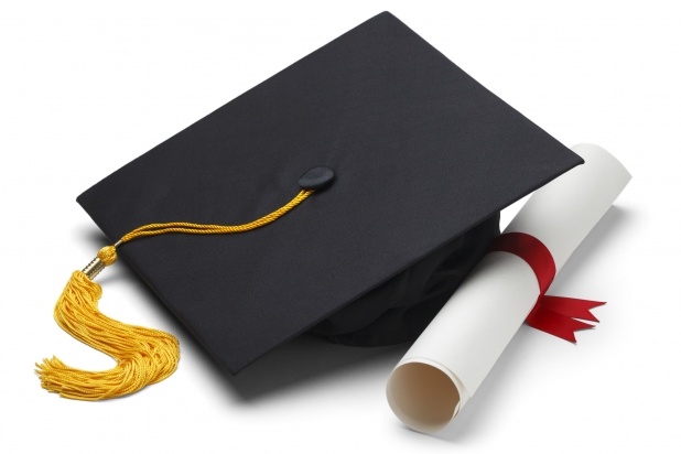 graduate cap and scroll